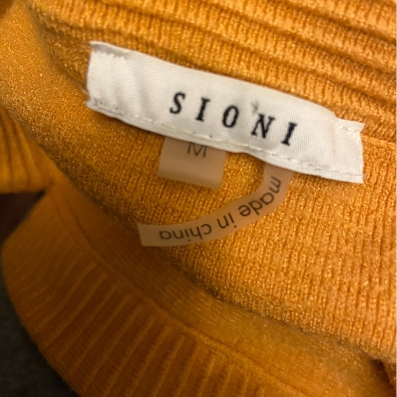 Sioni Wool Blend Ribbed Long Line Open Front Cardigan Mustard Size Medium. - Picture 3 of 4